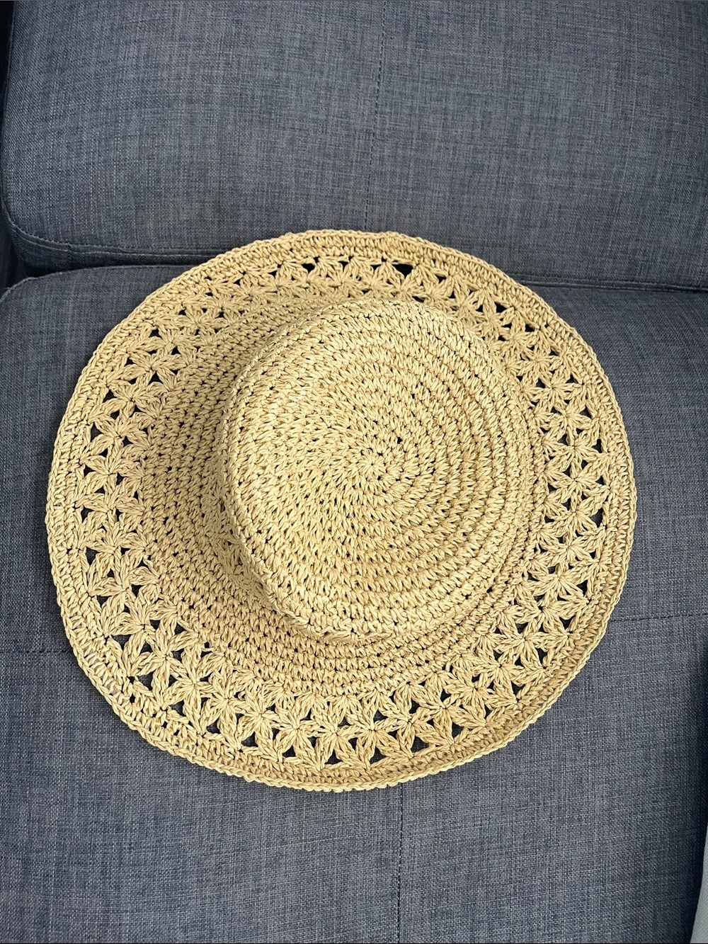 aerie Crochet Sun Hat in Straw Yellow - Picture 2 of 5